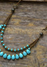 Boho Necklace, Blue Agate, Jasper and Seeds